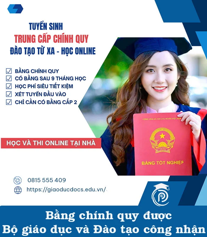 Học Trung Cấp Online Từ Xa - Tuyển Sinh Toàn Quốc Năm 2024 4 Bằng tốt nghiệp trung cấp online từ xa được bộ giáo dục đào tạo công nhận