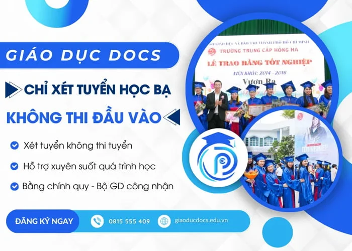 Học Trung Cấp Online Từ Xa - Tuyển Sinh Toàn Quốc Năm 2024 7 Học viện giáo dục Docs chỉ xét tuyển không thi tuyển đầu vào